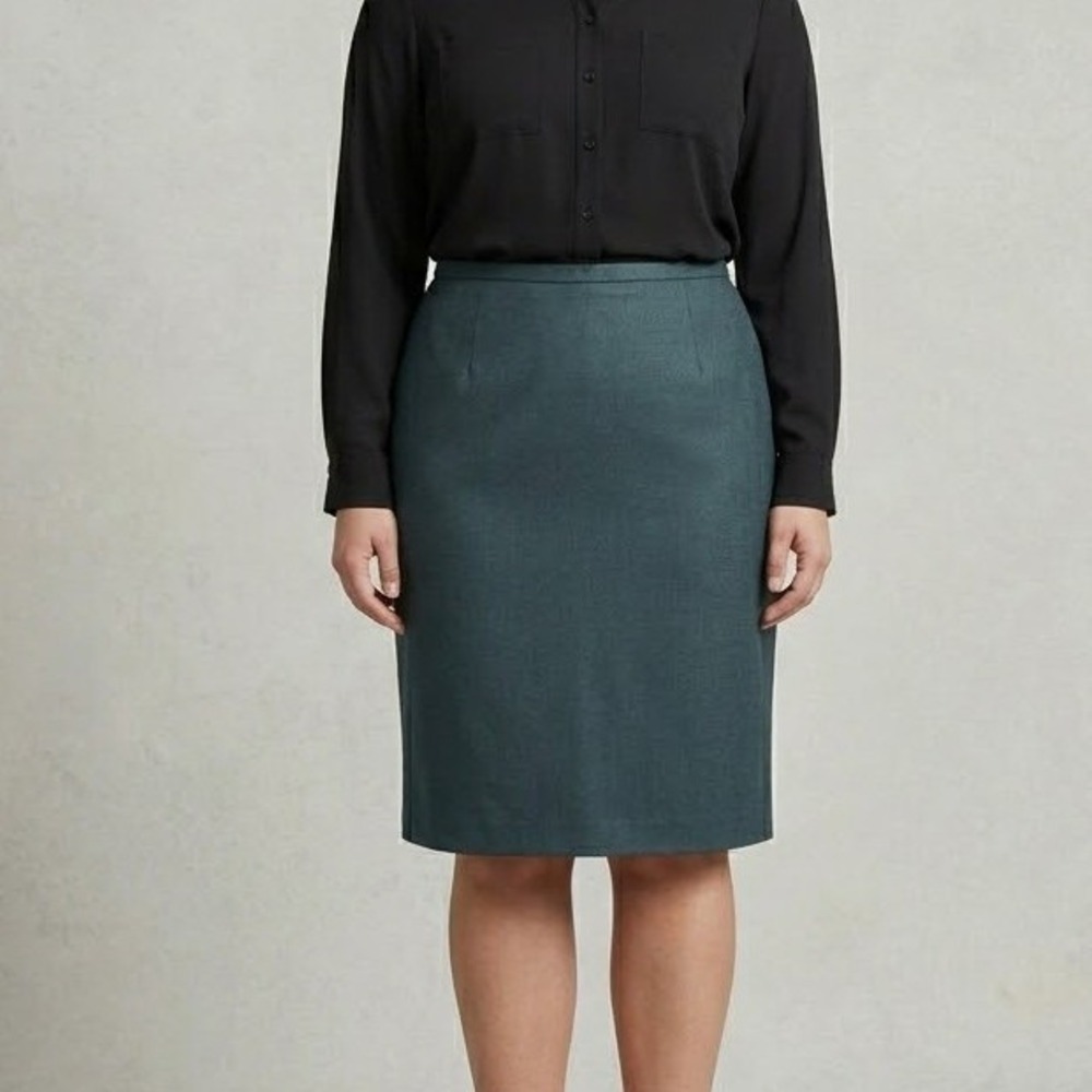 VTG Braemar Wool Pencil Skirt Womens 20 Green Lined Knee Length Professional 36W